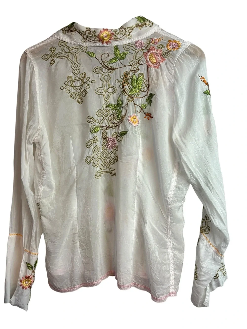 Johnny was button down shirt embroidered Blouse size L - Picture 3 of 7